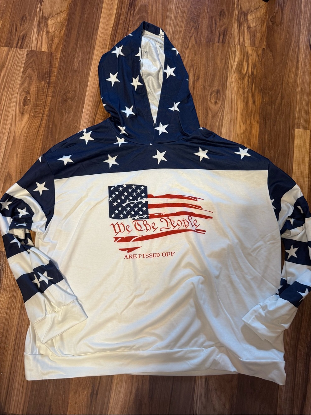 Patriotic Star Hoodie with 'We The People' Graphic hoody 2X and 4X available NWT